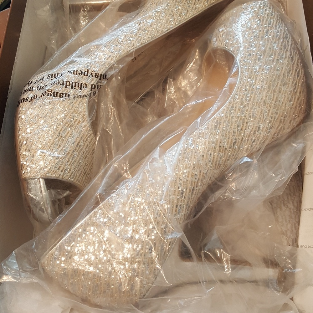 Audrey Burke Silver Shimmer Pumps